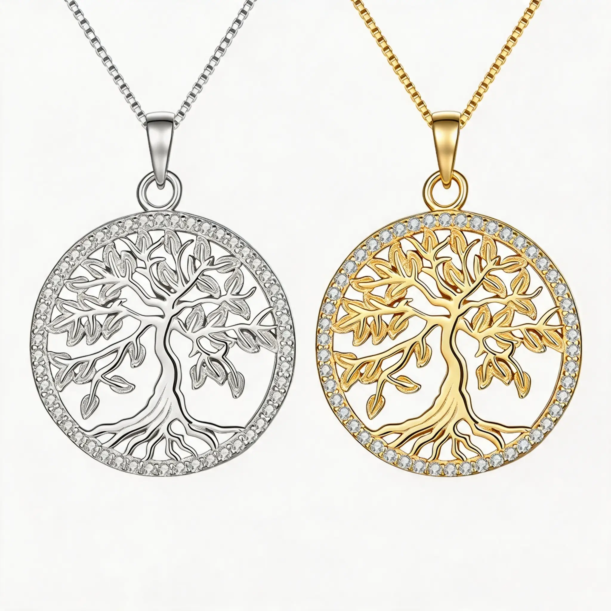 Dazzling S925 Sterling Silver Life Tree Moissanite Necklace