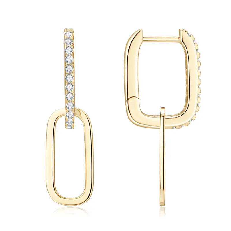 Double Loop S925 Sterling Silver Moissanite Hoop Earring