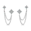 Double Piercing Four-Leaf Clover Moissanite Stud Earring