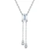 Elegant S925 Sterling Silver Emerald Cut Moissanite Necklace