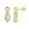 Elegant Silver Marquise Moissanite Earring with Gold Plated