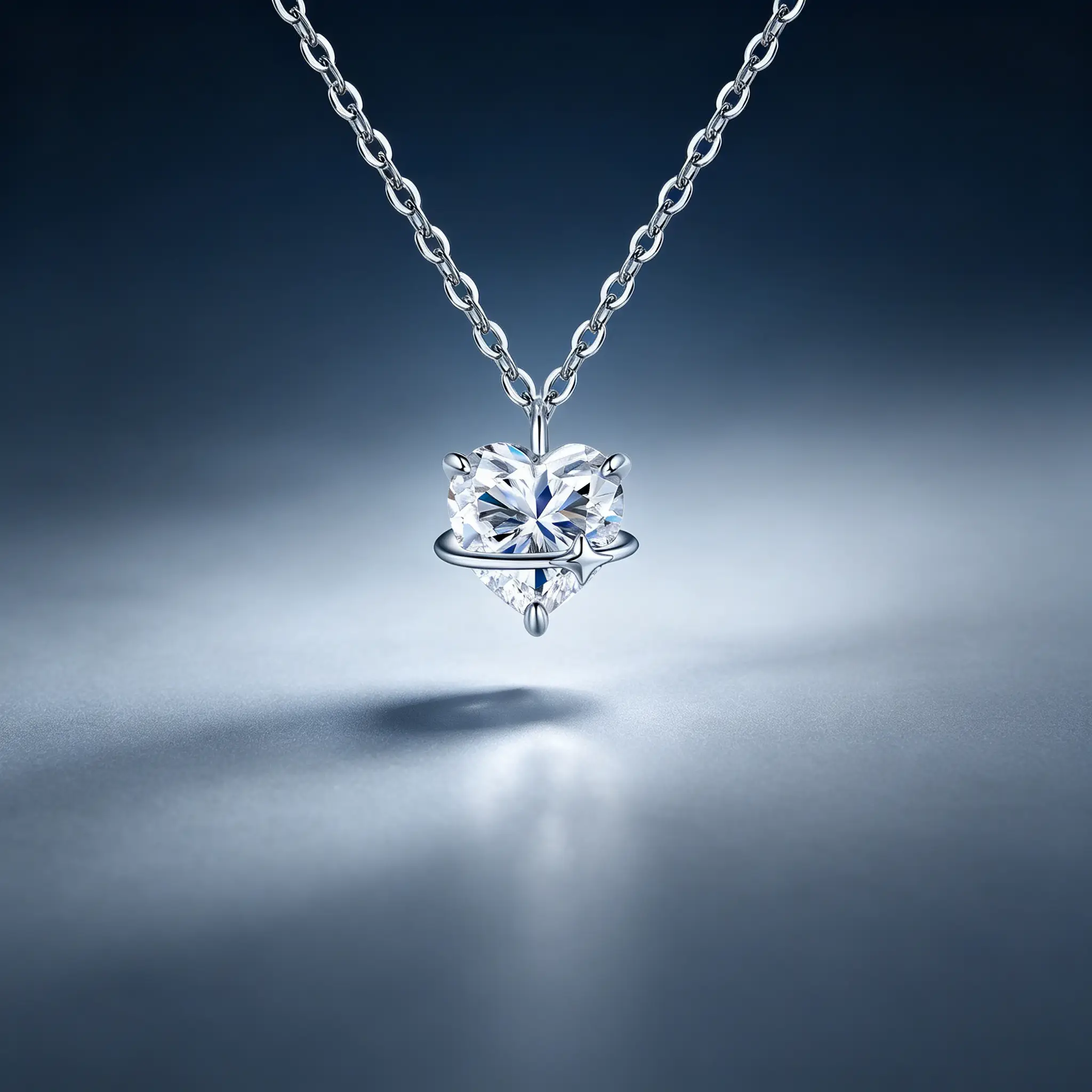 Heart S925 Sterling Silver 2ct moissanite necklace - Image 5
