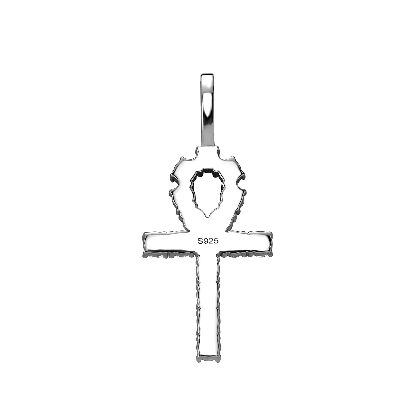 S925 Sterling Silver Ankh Cross Moissanite Necklace - Image 5