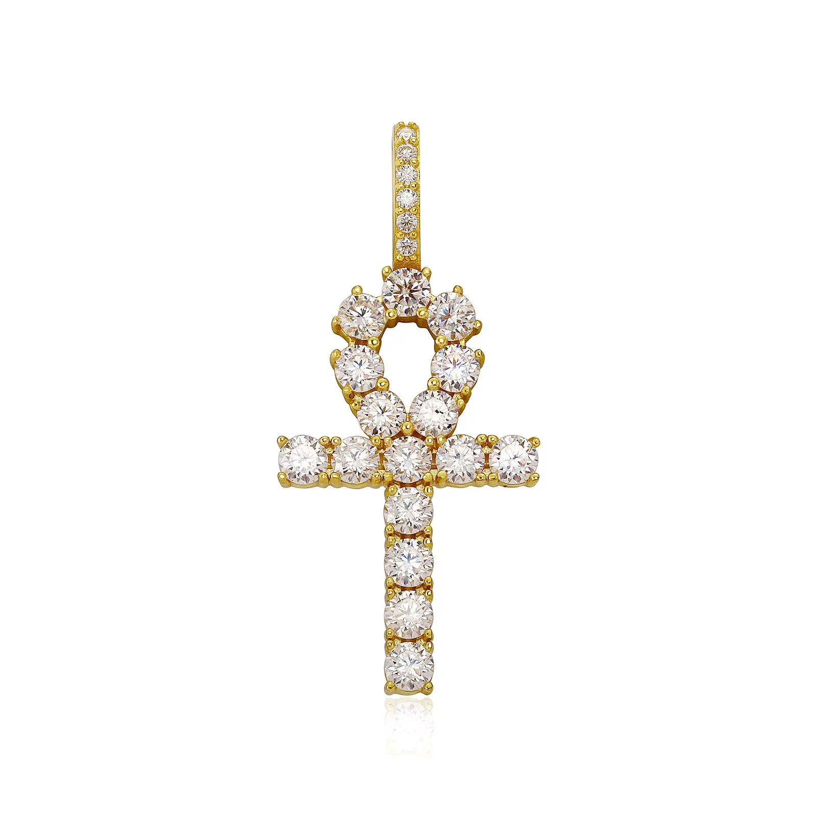 S925 Sterling Silver Ankh Cross Moissanite Necklace - Image 4