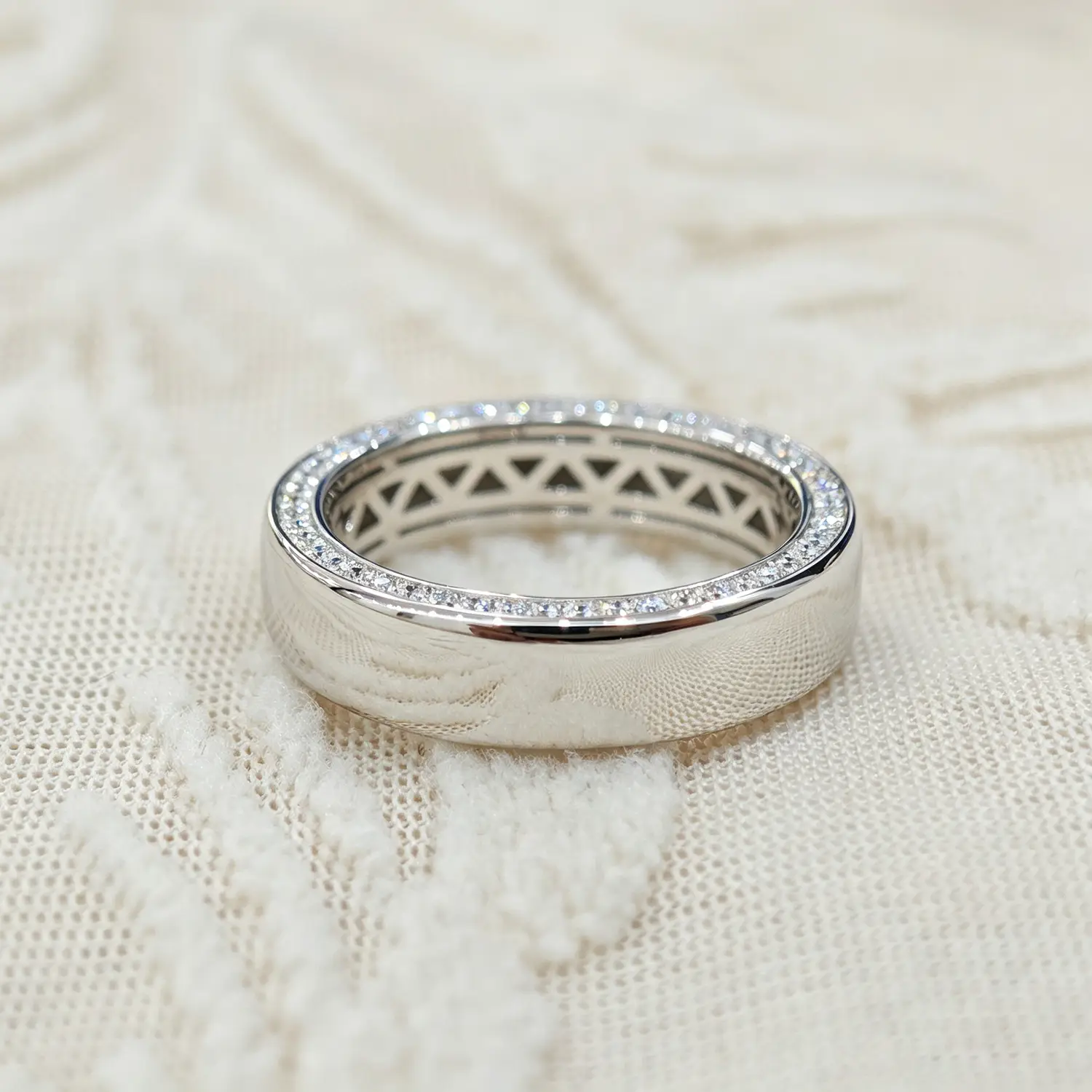 Silver Gold Plated Moissanite Wedding Ring for Men Women - Image 5