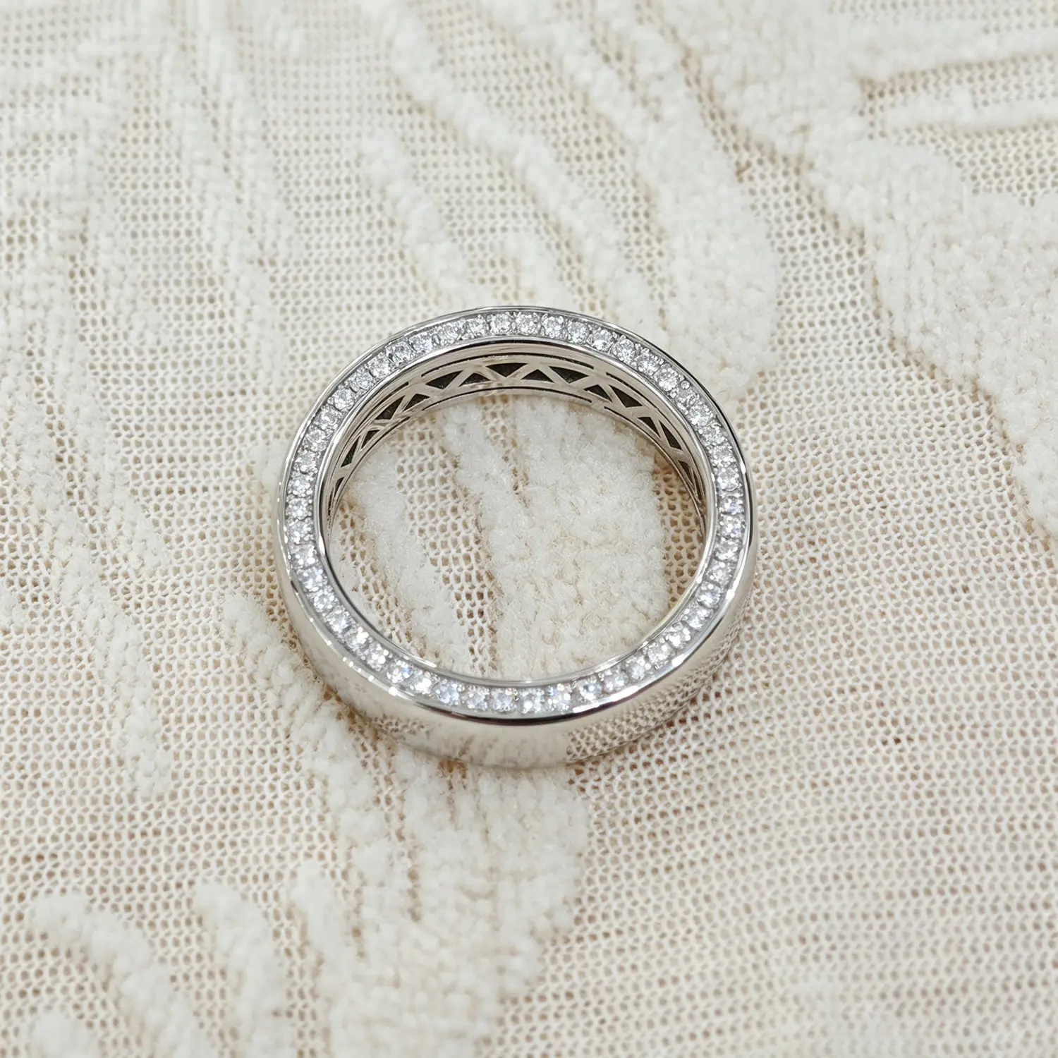 Silver Gold Plated Moissanite Wedding Ring for Men Women - Image 4