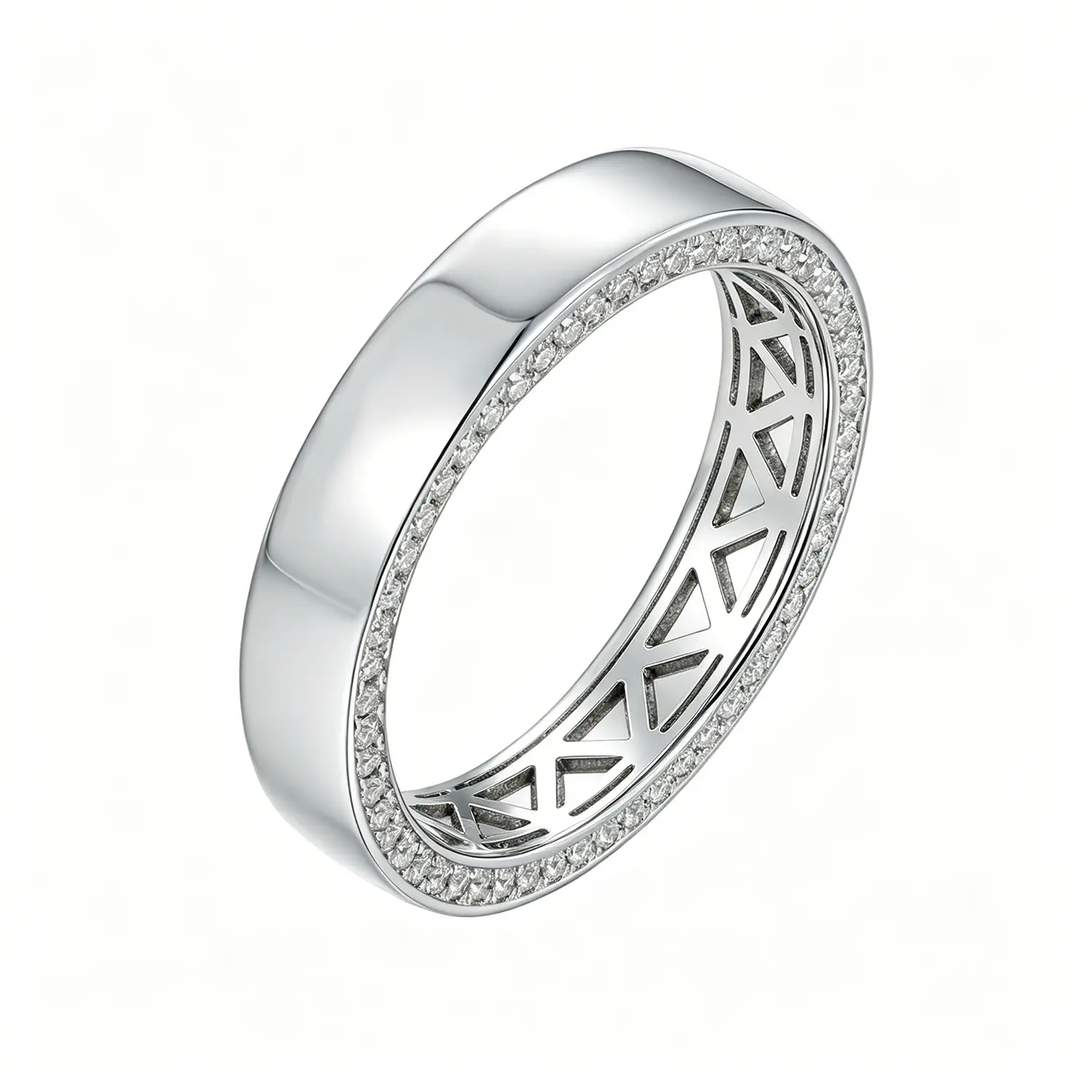 Silver Gold Plated Moissanite wedding ring for Men Women