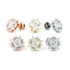 Sweet Flower S925 Sterling Silver Moissanite Stud Earrings