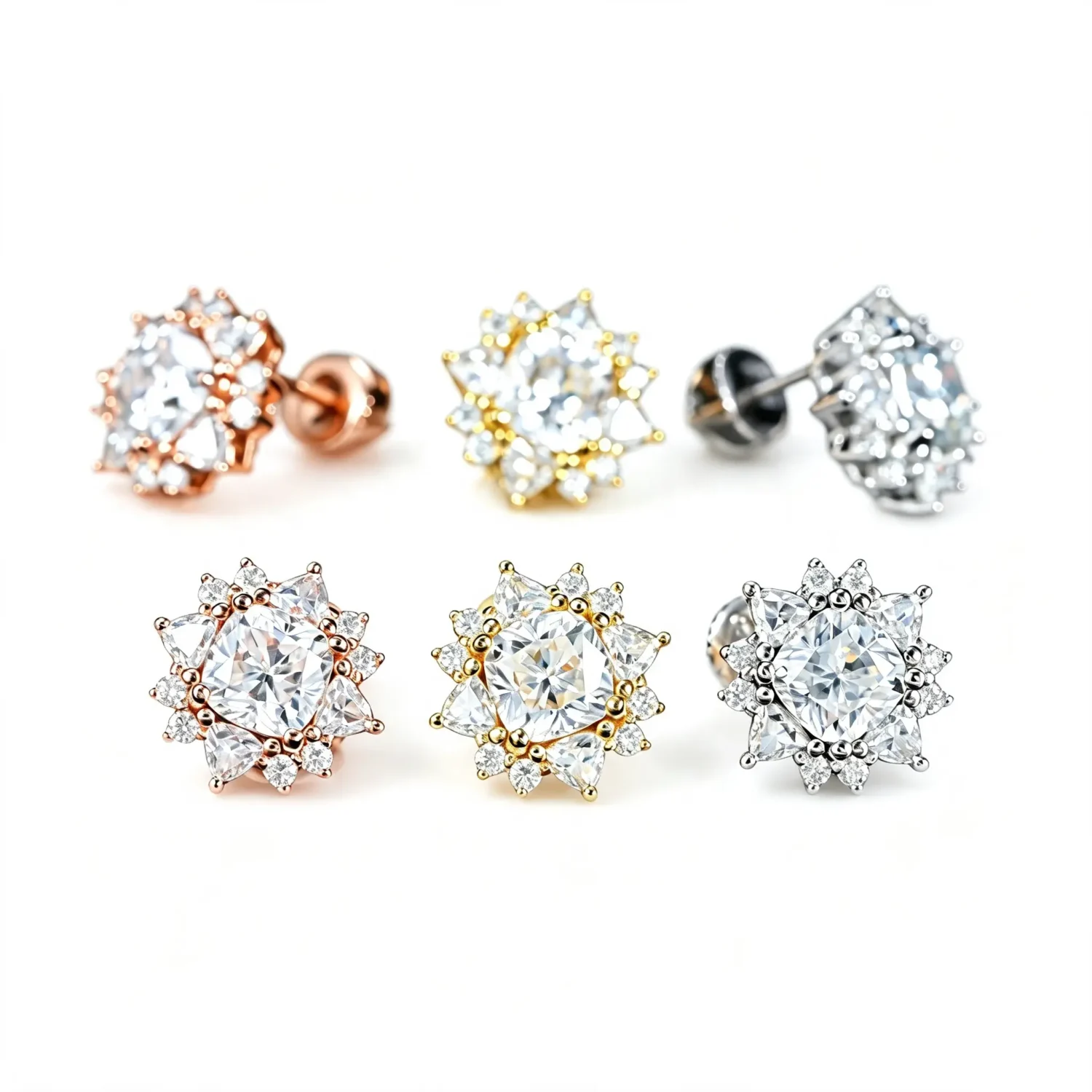 Sweet Flower S925 Sterling Silver Moissanite Stud Earrings