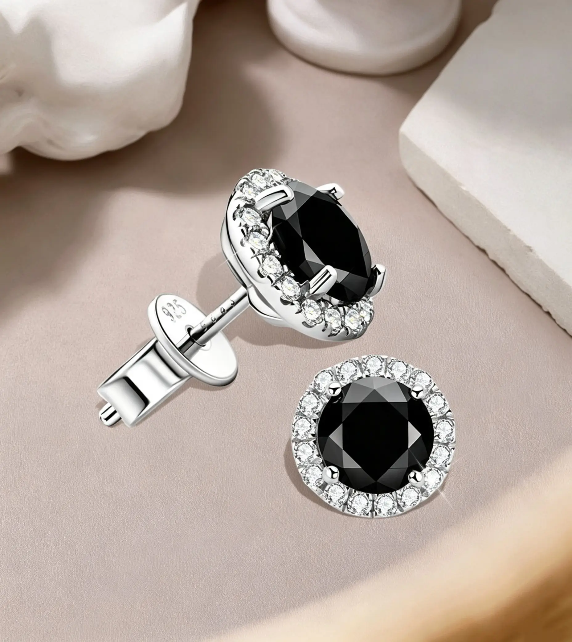 Timeless S925 Sterling Silver Black Moissanite Earrings - Image 6