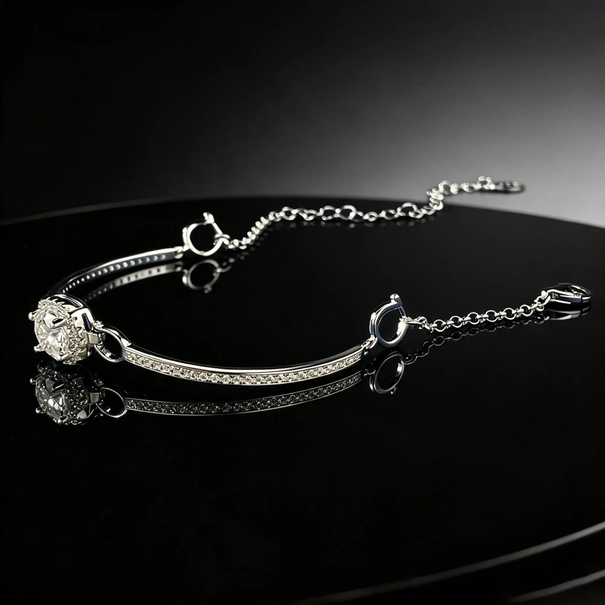 6.5-8mm Silver Moissanite Pendant Bracelet for Women Men - Image 4