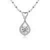 Elegant S925 Sterling Silver 1ct Moissanite Pendant Necklace