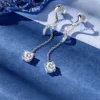 S-shaped S925 Sterling Silver Moissanite Drop Earring