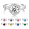Sweet 1ct Heart Moissanite Ring with Multiple Color Options